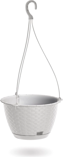 Hangbloempot Ratolla Round W 24,3 cm wit