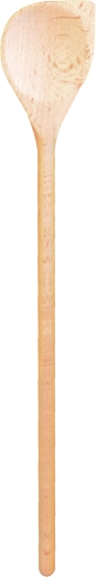Ovale houten lepel met hoek 30 cm van beukenhout