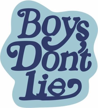 Decoratief zacht vloerkleed "Boy's don't lie" 100 x 100 cm - blauw