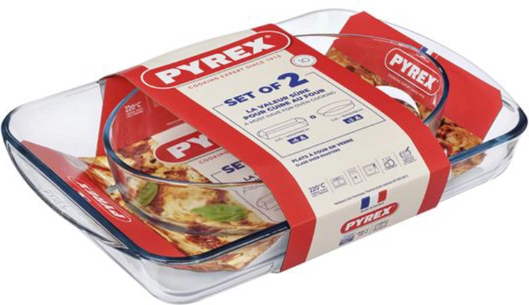 Set van glazen ovenschaalen PYREX 3,7 l + 2,2 l (2 stuks)
