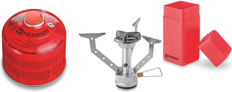 Opvouwbare camping-gaskookbrander KE3009C met piëzo-ontsteking en gascartridge