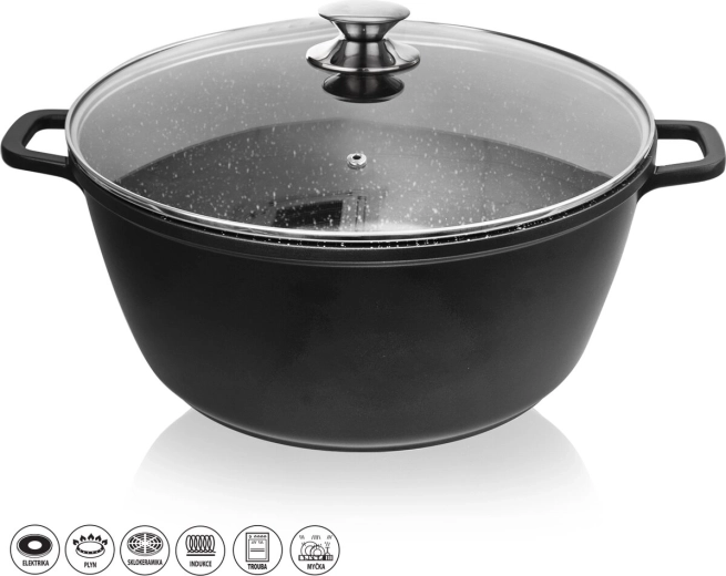 Kookpan met granieten antiaanbaklaag en deksel Grande 32 cm, 9,7 l