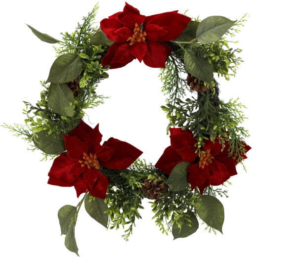 Synthetische kerstkrans met kerstster, 40 cm