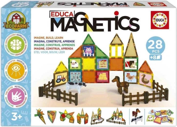 Educa magnetische bouwset Magnetics eco boerderij 28 onderdelen