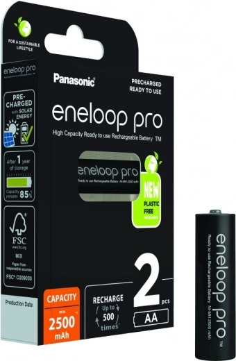 Accu Eneloop Pro AA 2500 mAh 2 stuks