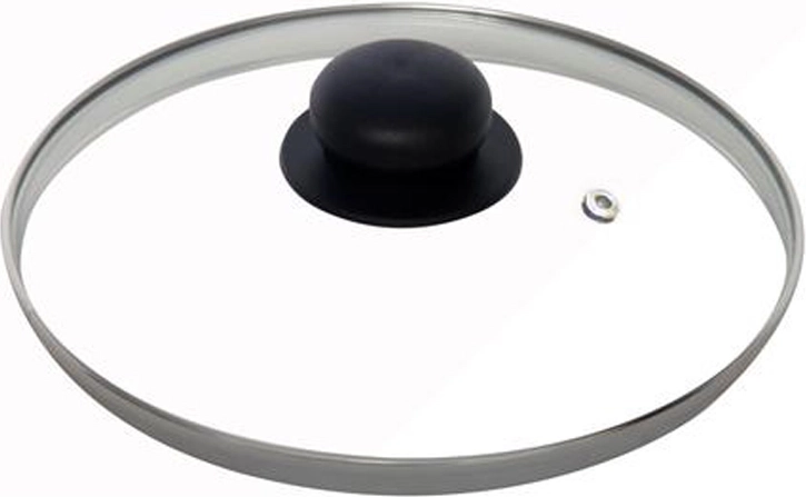 Glazen deksel 24 cm met roestvrijstalen rand