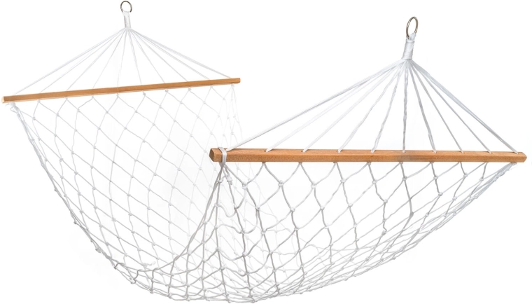 Hangend net-hangmat met houten spreidstokken 80 × 200 cm