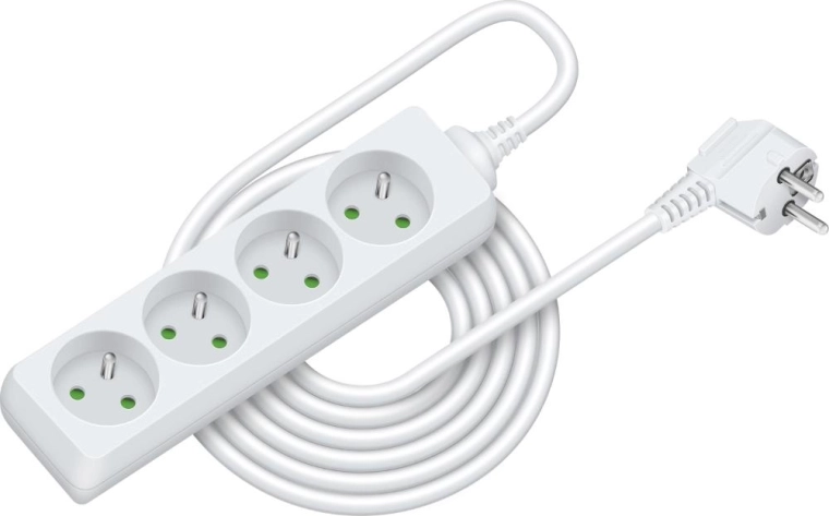RETLUX-verlengsnoer van 5 m met 4 stopcontacten