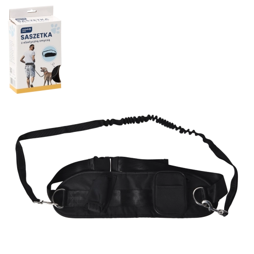 Hardloop-heuptasje met zelfintrekkende elastische hondenriem