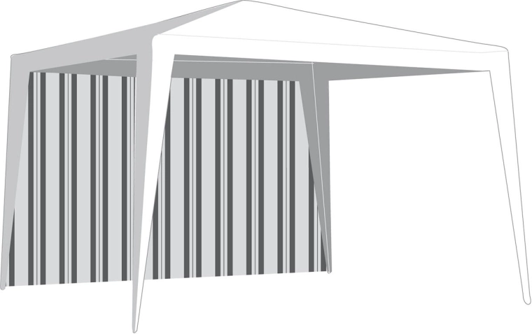 Zijwand voor tuinpaviljoen 295 × 190 cm zonder raam, wit-groene strepen