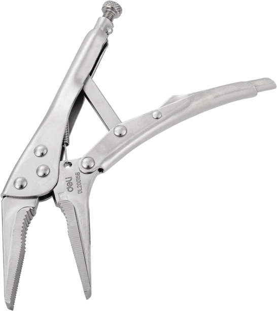 Lange tang met sluiting Deli Tools zilver