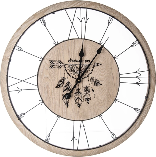 Wandklok dromenvanger 70 cm beige