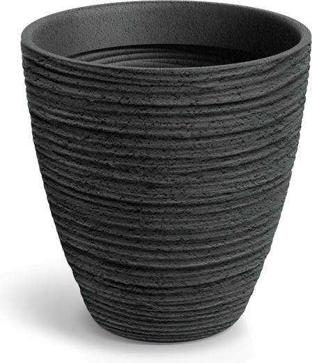 Bloempot Defora 60 cm donkergrijs met bamboe-structuur