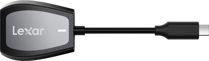 Lexar kaartlezer met twee sleuven voor SD- en microSD-geheugenkaarten met USB-C