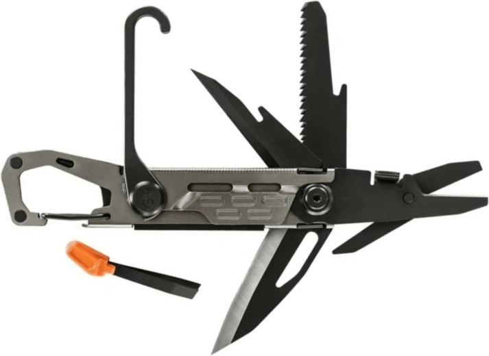 Gerber Stakeout graphite – multifunctioneel kampeergereedschap (11 functies)