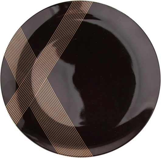 Altom Design dessertbord Modern Art 20 cm zwart met gouden decor