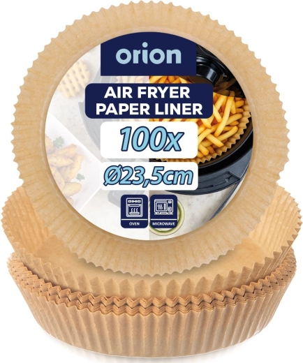 Papieren inzetvellen voor Orion heteluchtfriteuse 20 cm, 100 stuks