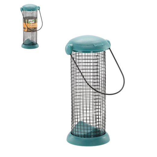 Hangende vogelvoeder met klep, metalen gaas, 21 cm