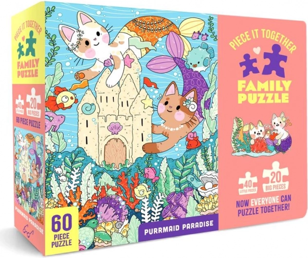 Familiepuzzel Purrmaid Paradise 60 stukjes – Chronicle Books