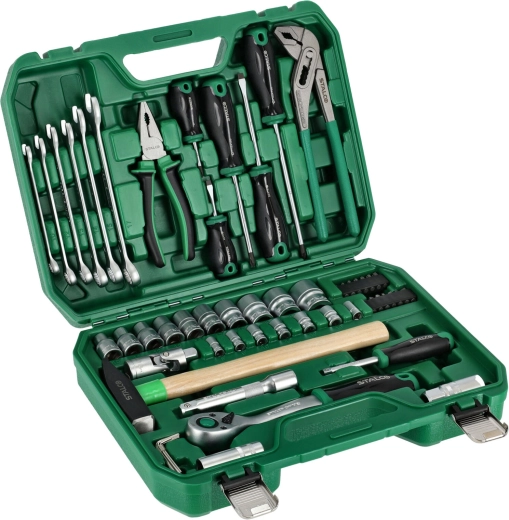 Gereedschapset 55-delig 1/4" en 1/2" in koffer Stalco