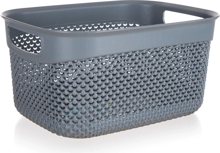 Opbergmand van kunststof rattan 23 × 17 × 12 cm, antraciet