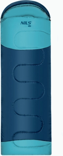 Verlengde deken-slaapzak NILS Camp NC2008 blauw/lichtblauw