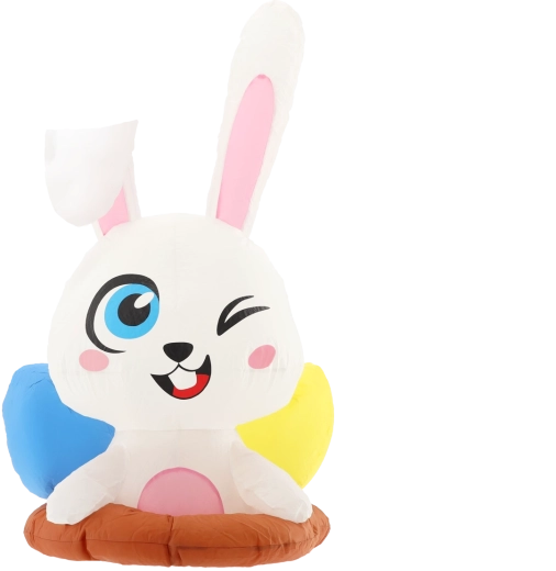 Opblaasbaar konijntje uit het hol 120 cm met LED