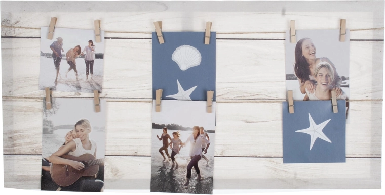 Fotobord 30 × 60 cm met touw en knijpertjes