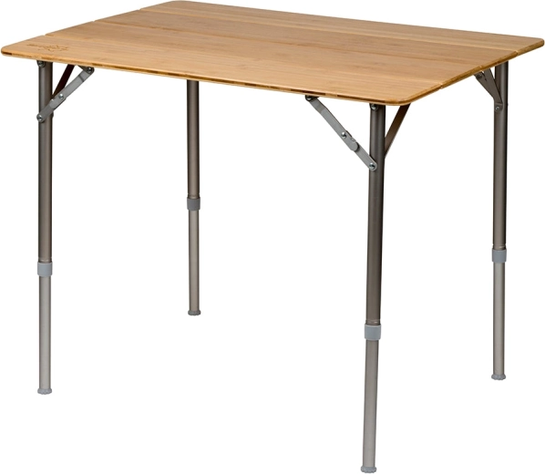 Opvouwbare bamboe kampeertafel 80 × 60 cm met verstelbare hoogte