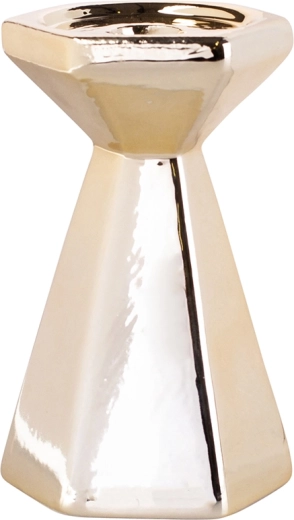 Gouden kegelvormige kandelaar 13 cm