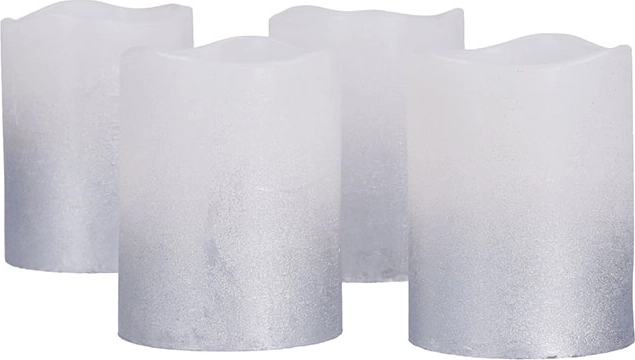 Solight set LED-kaarsen met timer, 4 stuks, 6,5 cm, zilver-wit