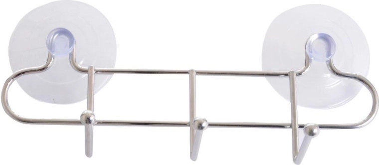 Badkamerhanddoekrek met 3 haken, chroom