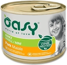 Oasy One Protein paté voor volwassen honden Small/Mini met varkensvlees 200 g