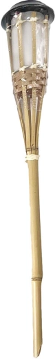 Zonnebamboe fakkel 60 cm met warm wit licht