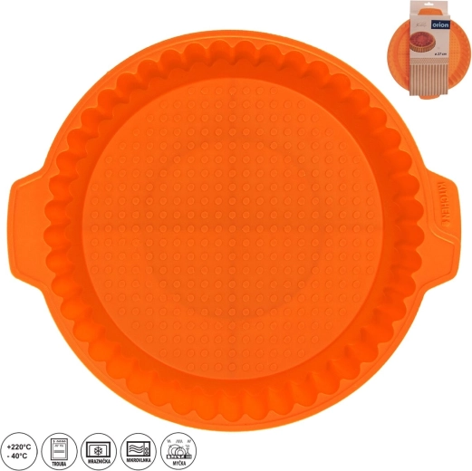 Oranje siliconen bakvorm voor taart Ø 27 cm