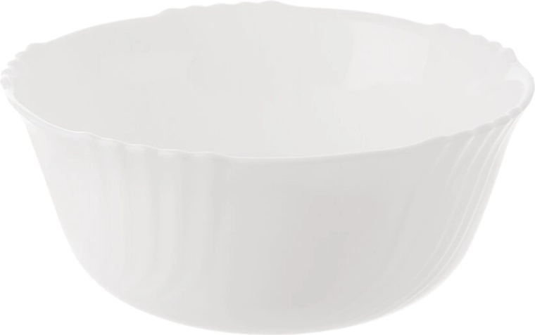 Kom van opaalglas Luna met reliëf ‘golfjes’, 14 cm