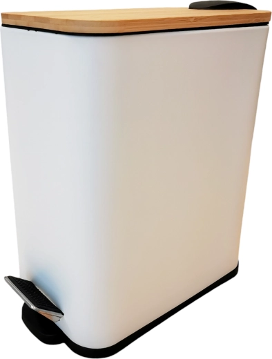 Prullenbak Bamboo 5 l wit met Soft Close-systeem