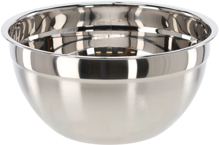 RVS kom met interne maatverdeling 20 cm, 2,8 l met deksel