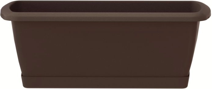 Bloembak met schotel RESPANA 39,2 cm bruin