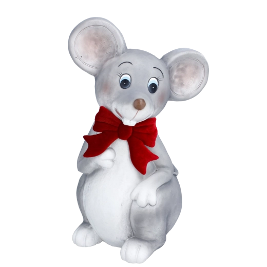 Kerstfiguur van een muisje met strik