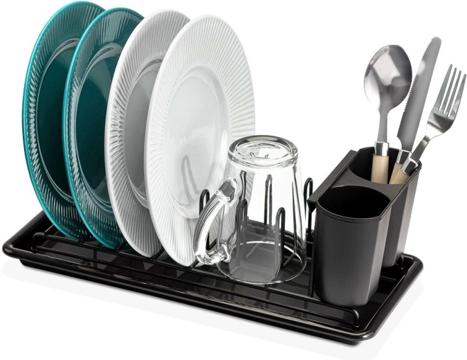 Vilde metalen afdruiprek voor servies zwart 36 × 16 × 12,5 cm