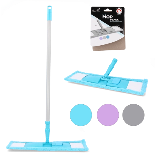Platte microvezelmop KAJA met telescopische steel