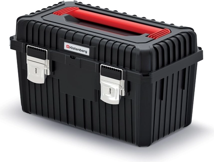 Gereedschapskoffer HEAVY met metalen sloten, 585 × 360 × 337 mm, zwart