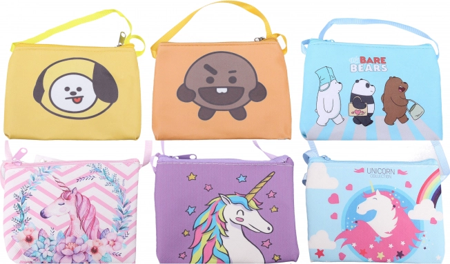 Kinderstoffen halsportemonnee mix kleuren