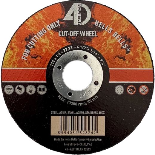 Snijschijf voor staal en roestvast staal 115 × 1,6 × 22,2 mm