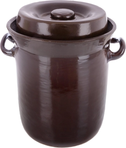 Keramische inmaakpot (zuurkoolpot) 15 l met deksel