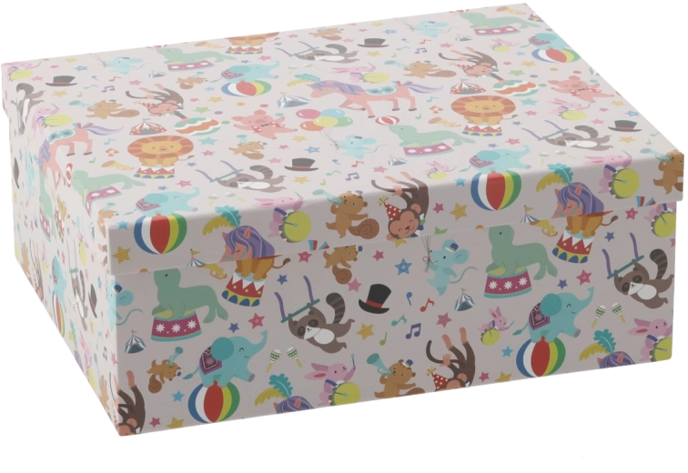 Cadeaudoosje met kleurrijke dieren 28,6 × 22,4 × 11,1 cm
