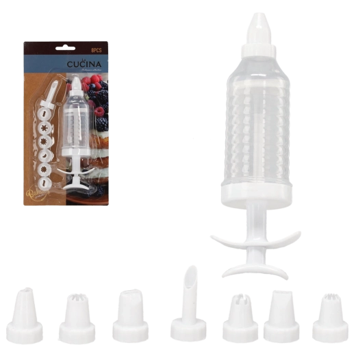 Taartdecorator met 8 spuitmondjes
