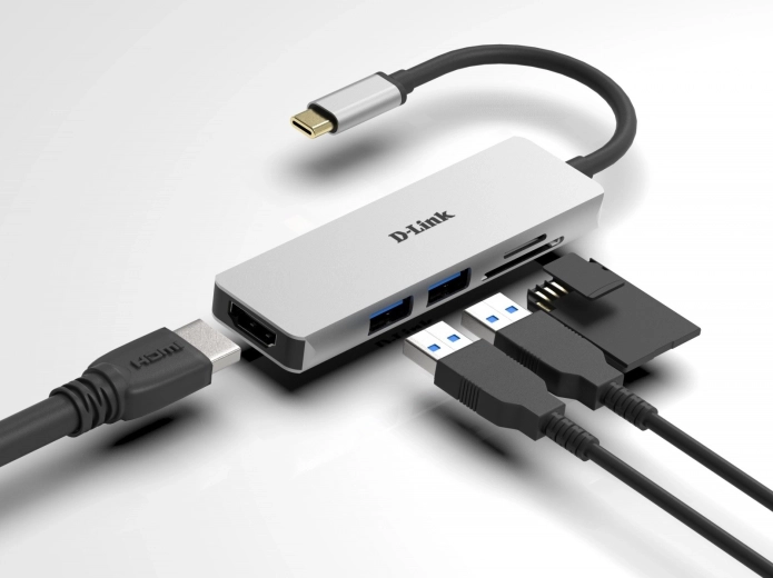 D-Link USB-C-hub met HDMI en SD-/microSD-kaartlezer