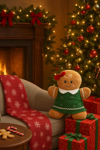 Kerstdecoratie van peperkoek jongen/meisje 49 cm